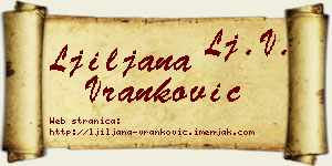 Ljiljana Vranković vizit kartica